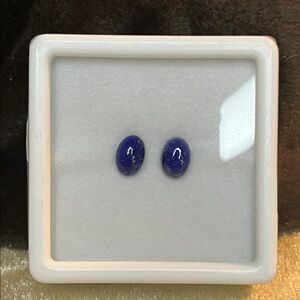 Oval Lapis Lazuli Loose Stones 2pc , 7x5